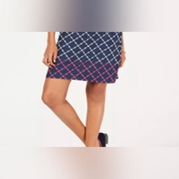 Charter Club Women's Mixed-Print Shift Casual Dress Navy Blue Size X-Large NEW - Picture 2 of 12